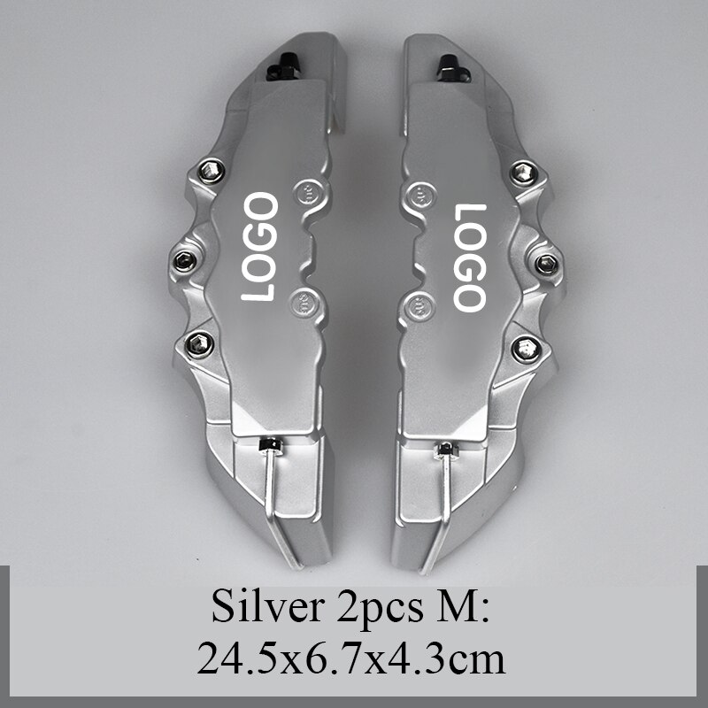 2 Stuks S/M/L Size 3D Abs Auto Remklauw Cover Remschijf Shell Voor Verna Celesta elantra Mistra Sonata Ix25 Ix25 Tucson Santafe: Silver  2Pcs M