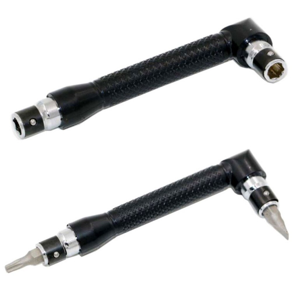 2 in1 multitol Double-head Screwdriver + Socket Wrench L-shaped Angle Head 1/4 Inch Screwdriver Bits Holder Repair Tools #20: Default Title