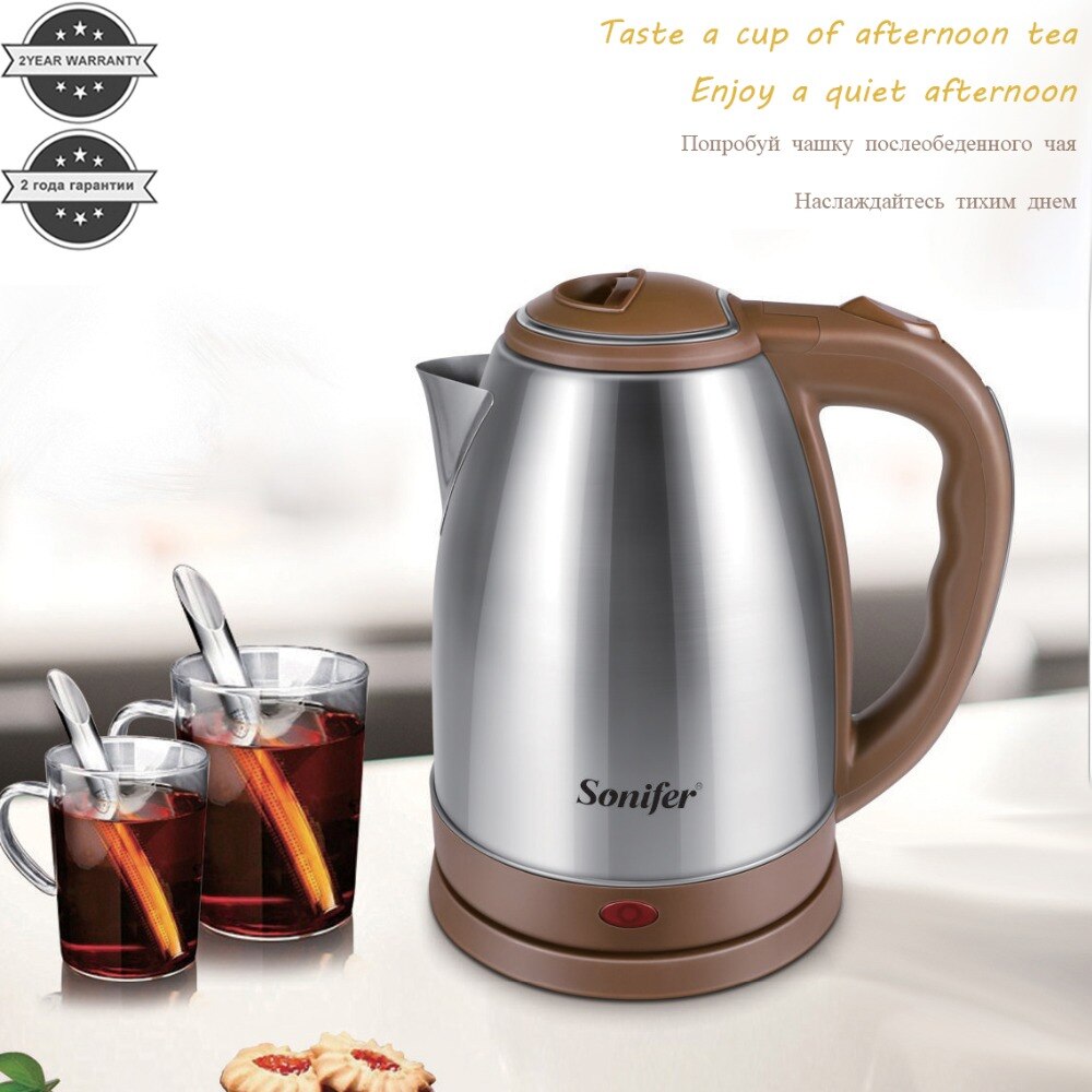 Sonifer – bouilloire électrique en acier inoxydable 304, théière à chauffage rapide, 1500W, 1,8 l