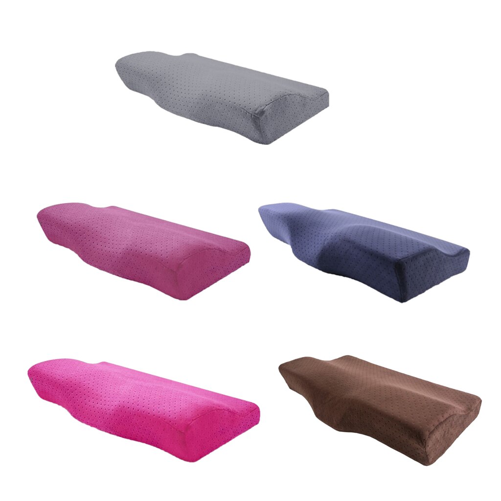 Velvet Memory Foam Pillow Head Neck Back Support Orthopaedic Head Pillow for Home, Office, Travel 50 x 30 x 10cm