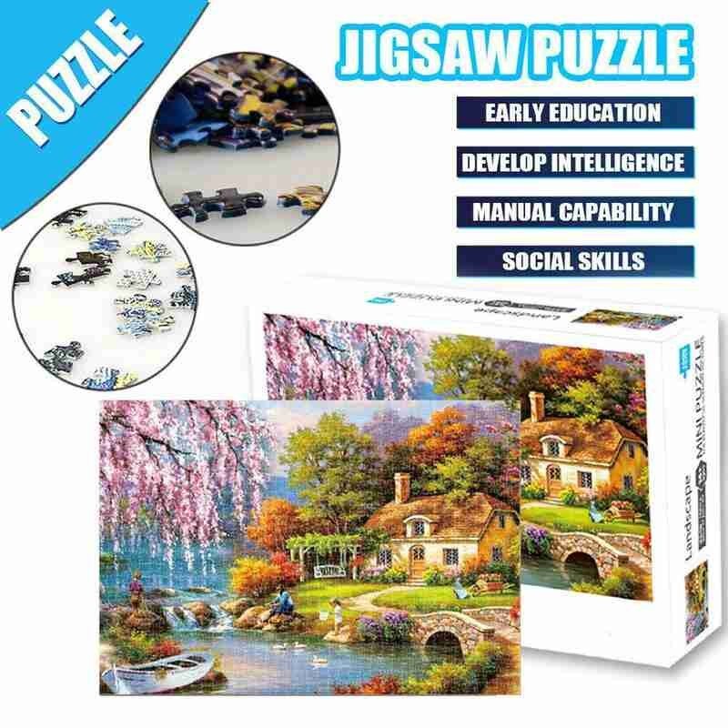 Jigsaw 1000 Pieces Puzzles Idylic Landscape Self-assembling Puzzles Home Decoration Jigsaw Puzzles Decompression Toy For Adults
