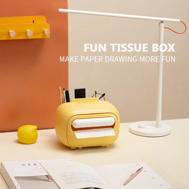 Fun Tumbler Brede Mond Tissue Doos Magnetische Zuigkracht Doos, Split Tissue Opbergdoos Servet Case Organizer Ornament Craft Dropping