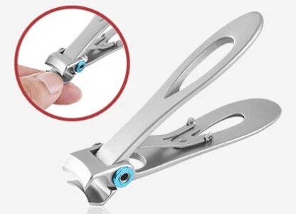Negleklipper manicure værktøj rustfrit stål tykke tånegle indgroede neglebånd nipper trimmer tang saks: Sølv / Stor