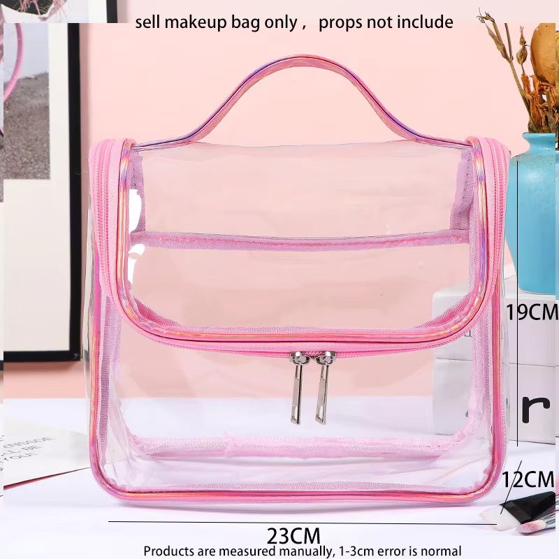 1/3Stck einstellen Transparente Kulturbeutel Große Kapazität Tasche Reise Veranstalter Lagerung Beutel machen-hoch Kosmetik Tasche Multifunktions: Lila