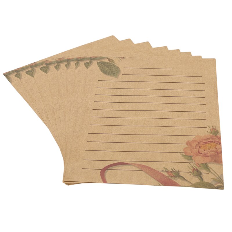 8Pcs Office Papers Land Stijl Envelop Brief Papier Kantoor Bericht Schrijven Liefde Papier Brief Set School Briefpapier Supply: style3