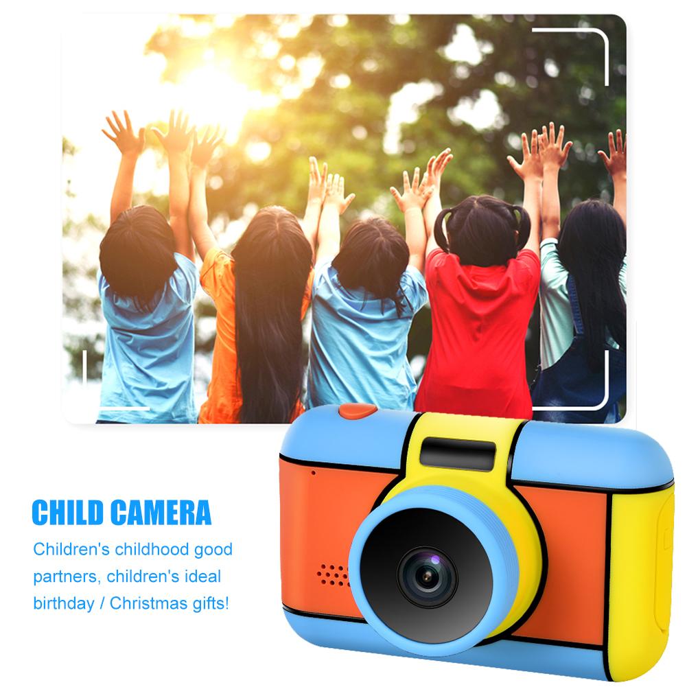 Børnekamera mini 2.4 tommer ips hd skærm 2400w dobbelt linse digitalkamera legetøj foto video jul kamera legetøj
