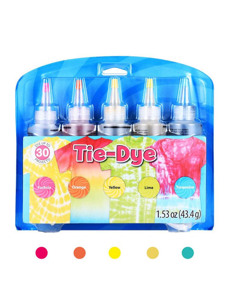 5 farver tie-dye kit bomuld linned tøj farvestoffer giftfri diy dye kit maling farver kunst tøj til farvestoffer maling: C