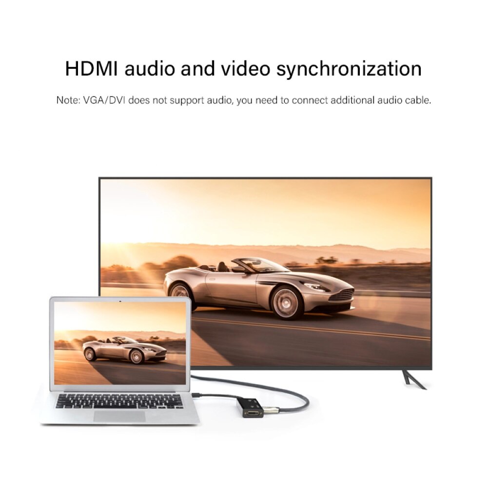 Tre-in-uno cavo adattatore micro USB mini 1080P DP tutto'ADATTATORE di HDMI VGA DVI Convertitore dell'adattatore del Cavo per Macbook pro Comodo da Usare