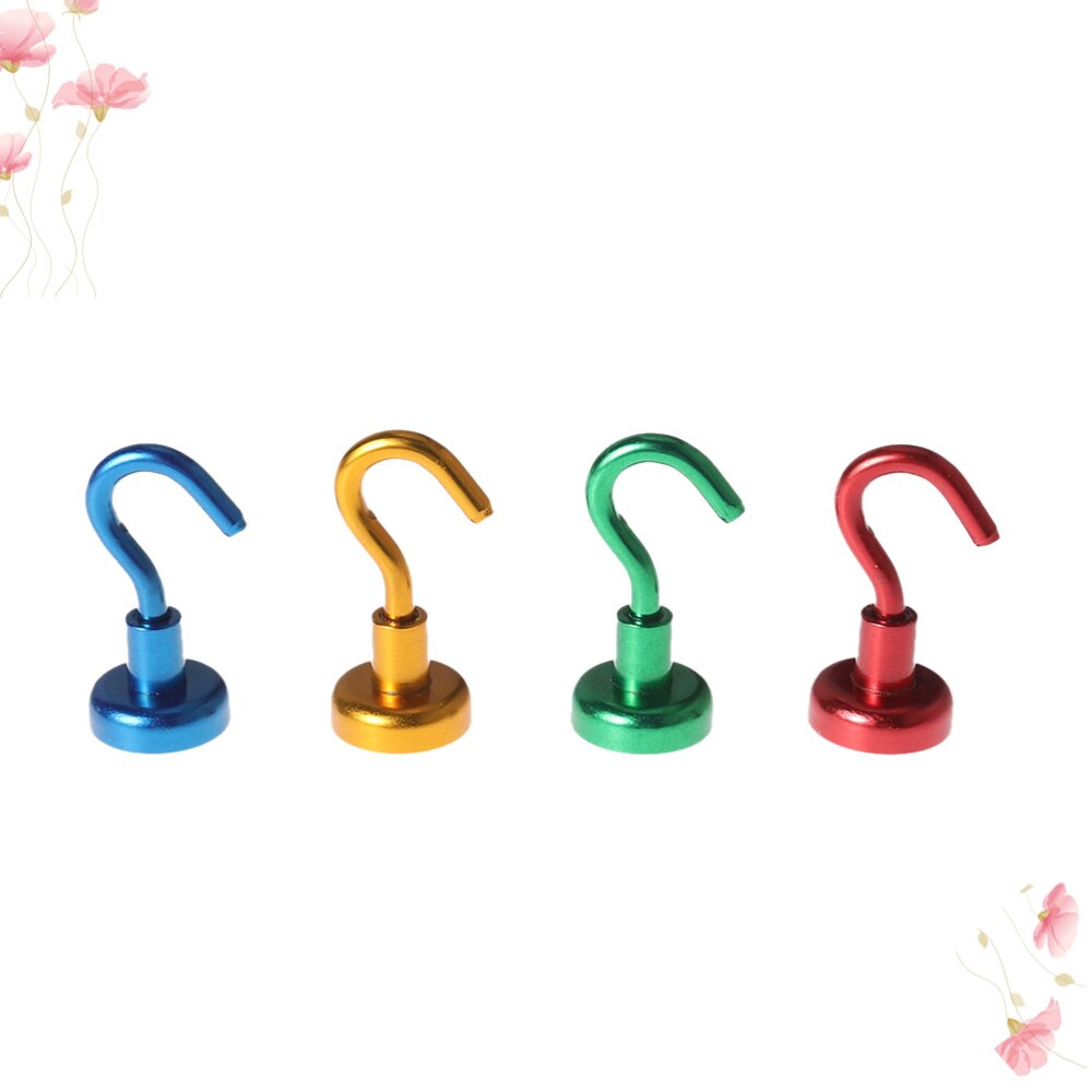 4 Stuks Mini Sterke Magnetische Ronde Haak Hanger Nuttig Super Power Ndfeb Magneten Voor Huis Keuken Muur