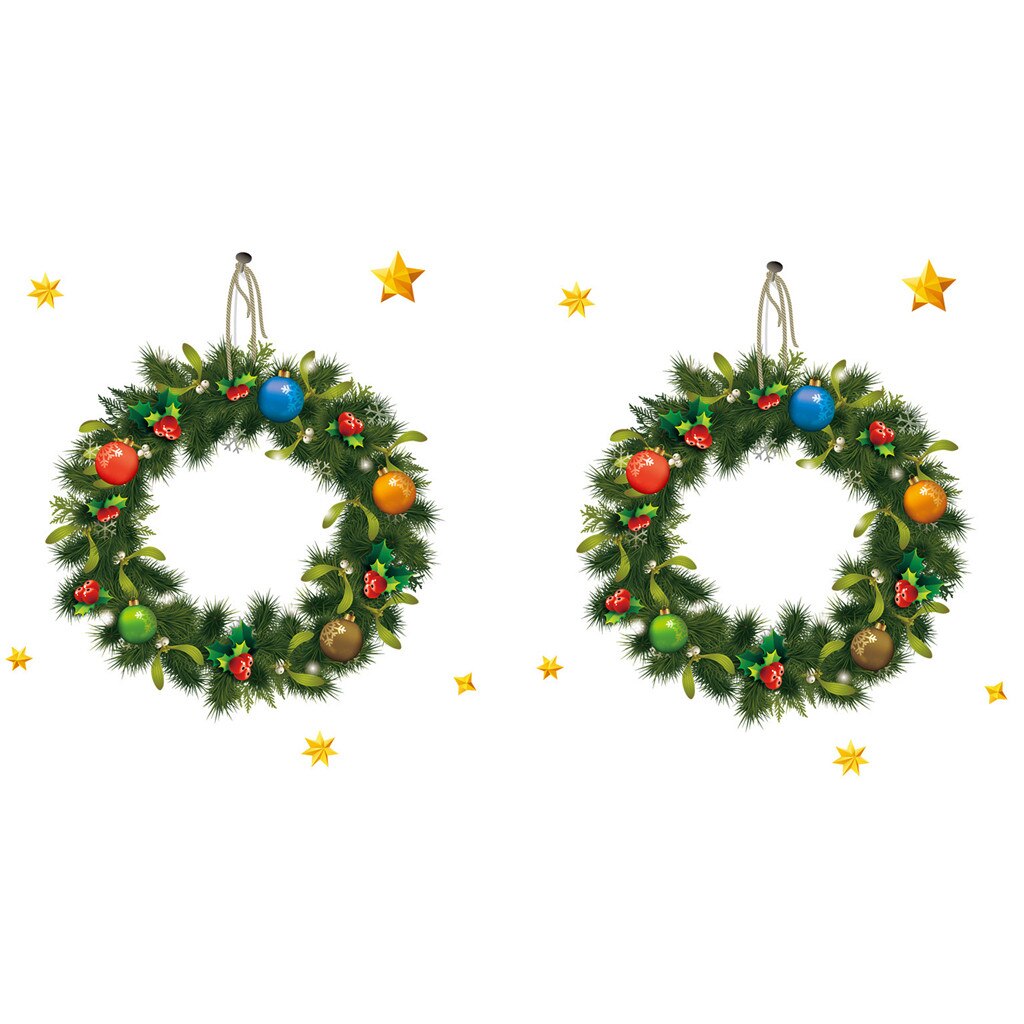 Diy Merry Christmas Wall Stickers Window Glass Festival Decals Santa Murals Year Christmas Decorations For Home Decor: D