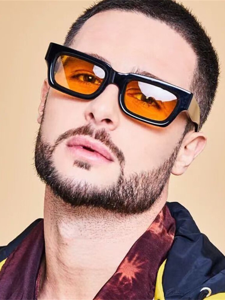 Gafas de sol cuadradas Retro a la para hombre, gafas de sol tipo ojo de gato, gafas rectangulares de UV400, gafas de verano Vintage Punk