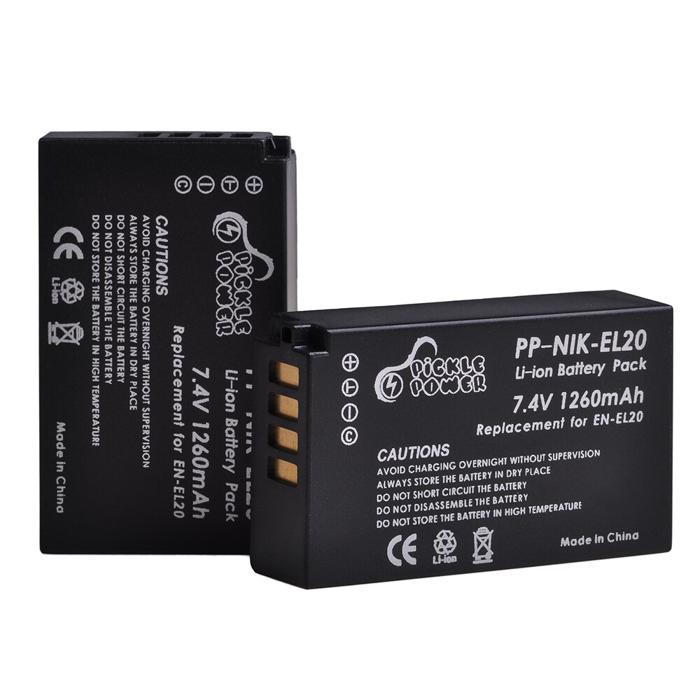 2 stk og -el20 en el20 en el20a batterier til nikon coolpix  p1000 nikon 1 j1 j2 j3 nikon 1 aw1: 3 batterier