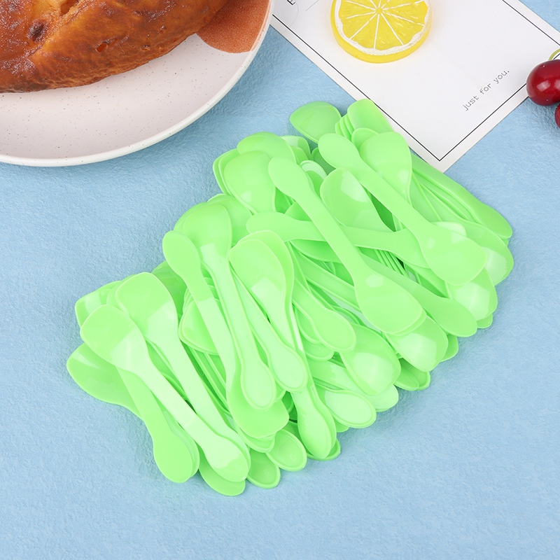 100 Stück Mini-Plastik löffel Besteck löffel für Gelee-Eis-Dessert-Vorspeise Plastik löffel für Party bedarf: Grey
