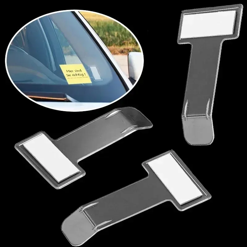 Car Styling Parking Ticket Holder Fastener Card Holder Invoice Receipt Mounting Fastener Plastic Organizer Windshield Sticker
