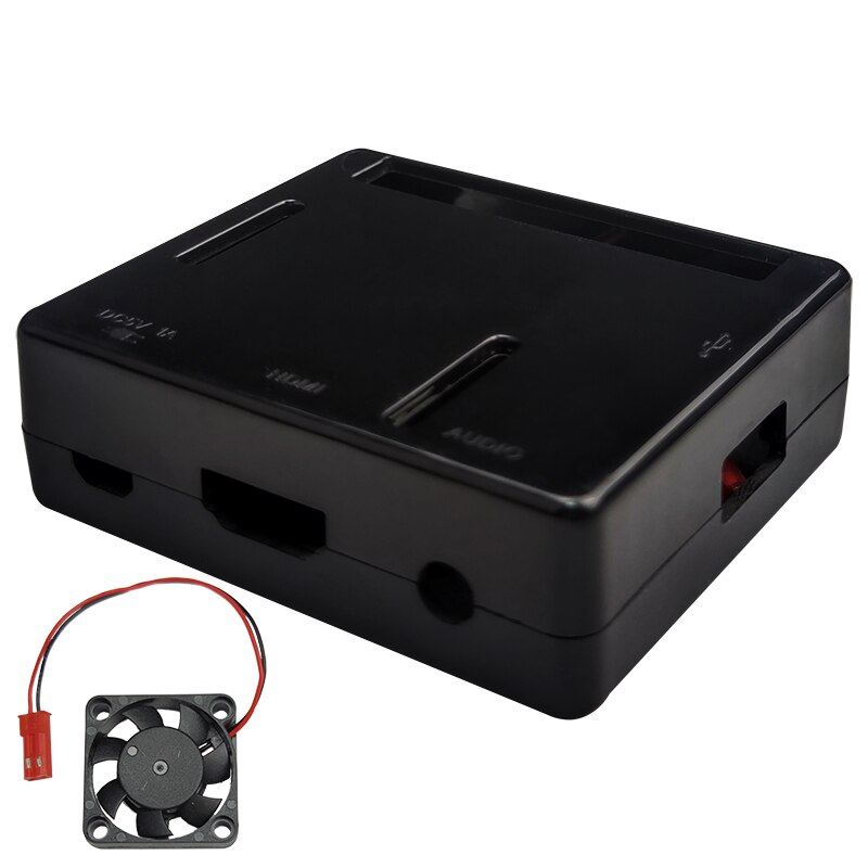 Boîtier Raspberry Pi 3 modèle A + Plus, coque Pi 3A + avec ventilateur de refroidissement: Black case with fan