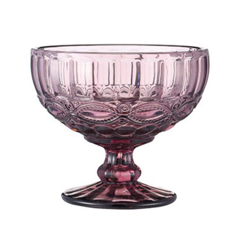 Gobelet en verre pour Cocktail, Restaurant, verre à vin, glace, yaourt, Pudding, Dessert, bol, tasse à gâteau, récipient à collation: Pink b
