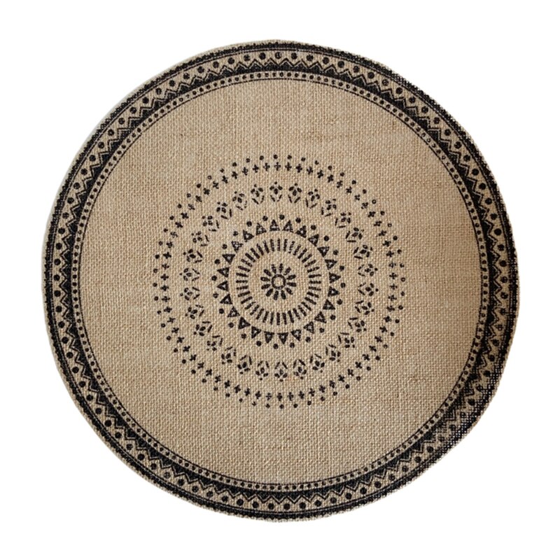 Napperon rond tissé en macramé, napperon rond, bohème, glands, tapis de Table, tasse, assiette, dessous de verre, directe: E