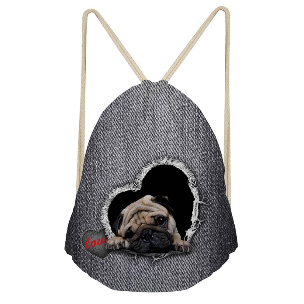 Noisydesigns bedårende søt søt hund snøring bag reise sportsvesker cinch sackback kul gutt jenter liten ryggsekk myk: Cc3504 z 3