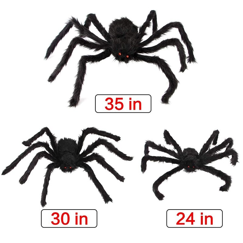 Halloween Spider Decoraties Scary Giant Spider Set Met 3 Grote Nep Spider Voor Venster En Yard Outdoor Halloween Decor