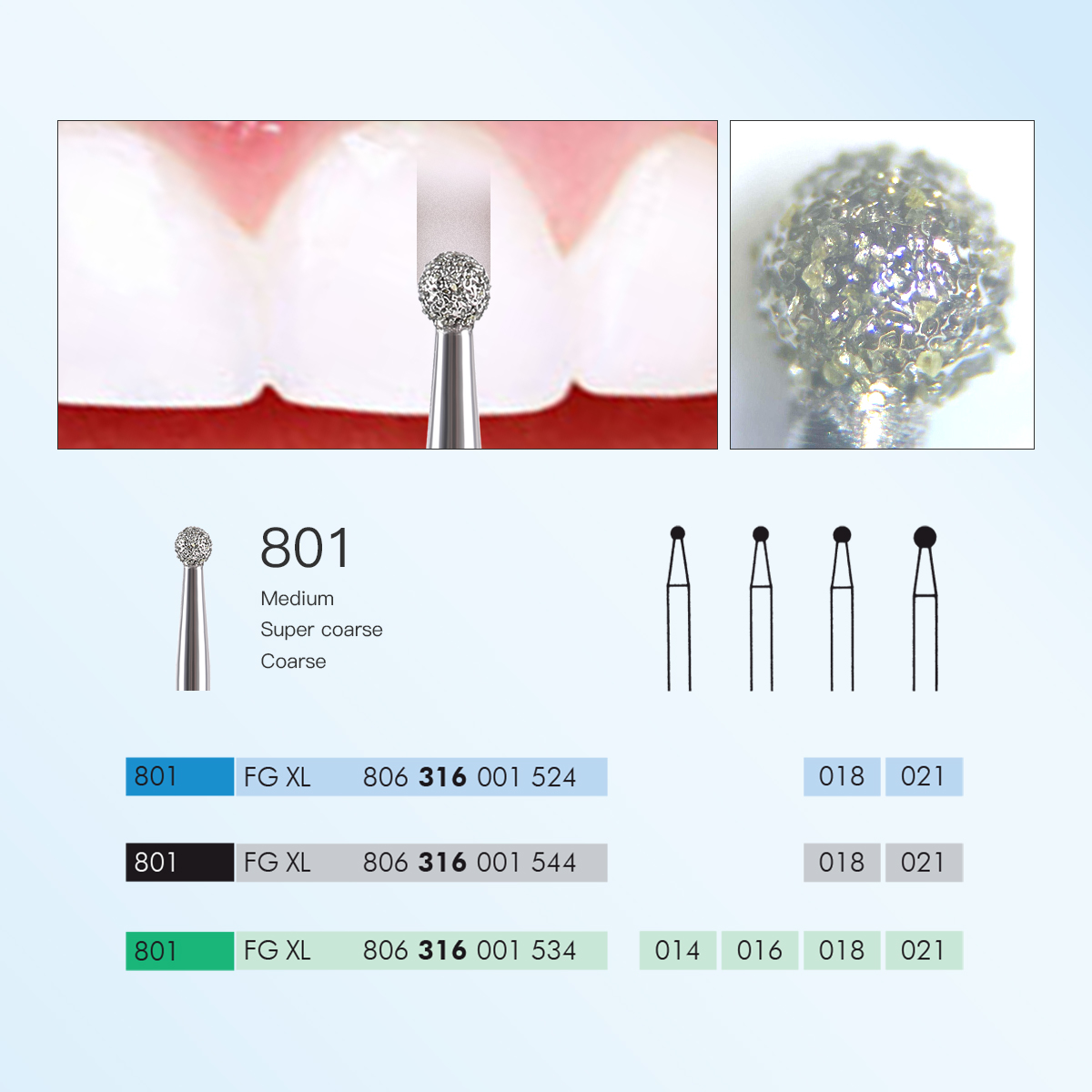 AZDENT Dental Diamond Bur FG Burs 1.6mm For High Speed Handpiece Length 25mm XL Type Ball Round Shape10pcs/Box