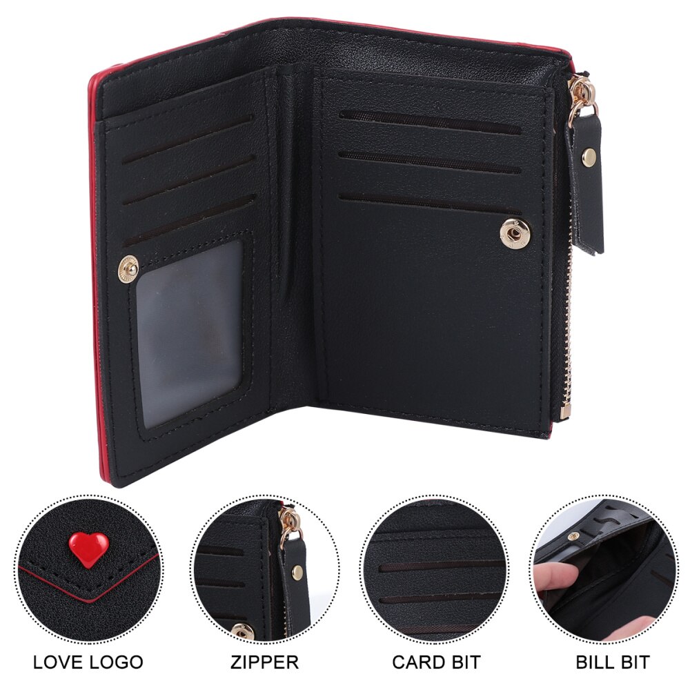 1Pc Cash Wallet Pu Portemonnee Aparte Compartiment Pu Verandering Portemonnee Voor Kleine Verandering Kaarten Cash