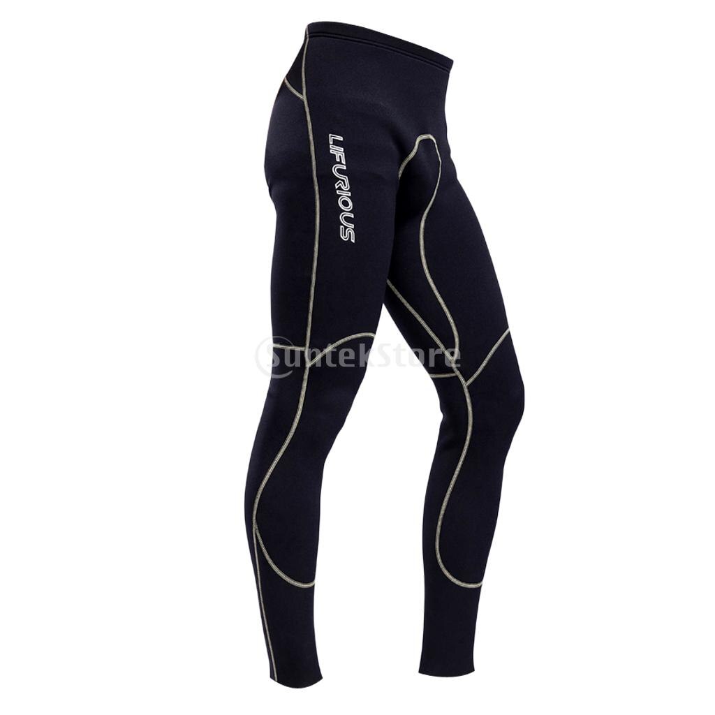 Mannen 1.5Mm Neopreen Duiken Lange Broek Voor De Winter Zwemmen Zeilen Surfen Wetsuit Warm Houden Broek Kanoën Stand Up peddelen: L Black