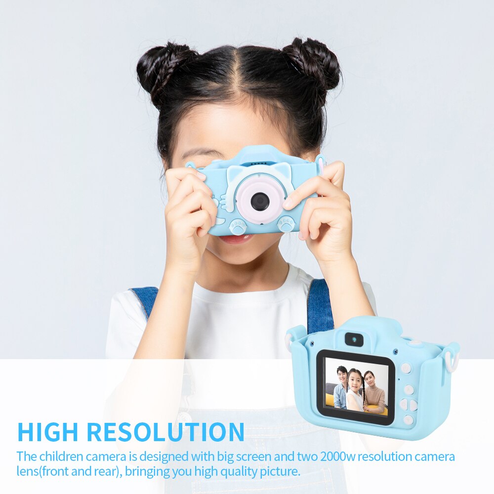 Minicámara Digital recargable con pantalla HD de 2 pulgadas para niños, bonita cámara de dibujos animados, juguete para exteriores, accesorios de fotografía, de cumpleaños