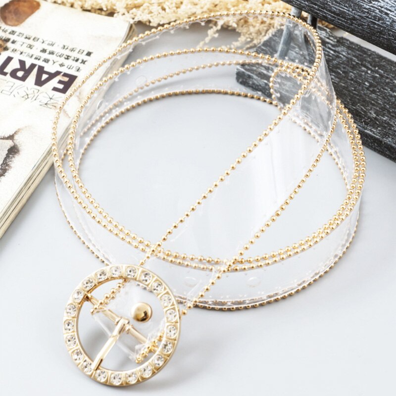 Clear Riem Dames Trasparent Riemen Voor Vrouwen Glitter Rhinestone Cinturon Mujer Pvc Plastic Jeans Cintos Jurk Womens Strass Riem