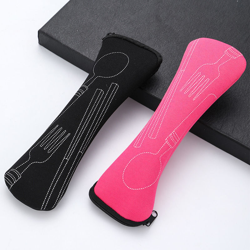 Portable Tableware Bag Cutlery Bag Dinner Set Travel Packaging Storage Box Dinnerware Picnic Fork Spoon Bag Tableware with Bag