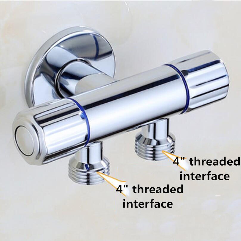 Fuld kobber trekant ventil vand separator antik dobbelt-brug dobbelt vand tre-vejs vinkel ventil vaskemaskine vandhane switch: -en