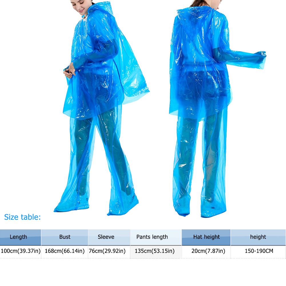 Women Men Glass Slideway Rafting Drift Waterproof Dustproof Disposable Protective Raincoat Pants Pants Transparent Rainwear Set