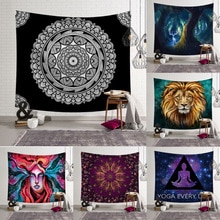 Tapiz de cráneo de Mandala para colgar en la pared, tapices de cambio de fase de Luna, decoración de dormitorio