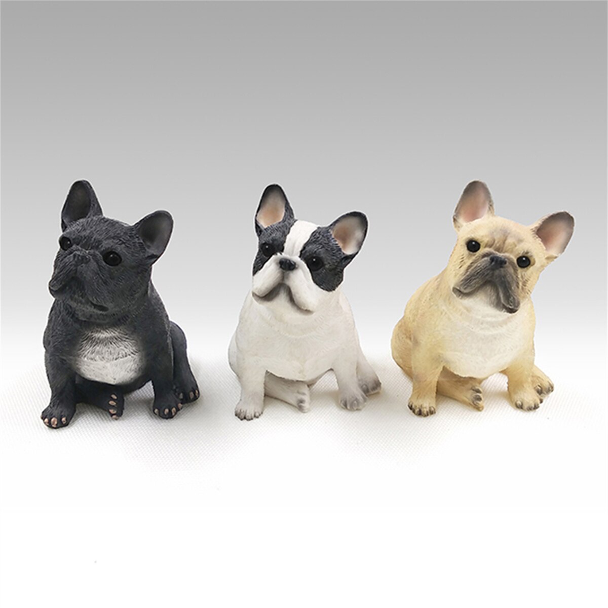 JJM French Bulldog Statue Pet Animal Figure Model Toy Collector Decor Kid Car Decoration French Cow Resin Crafts Souvenirs