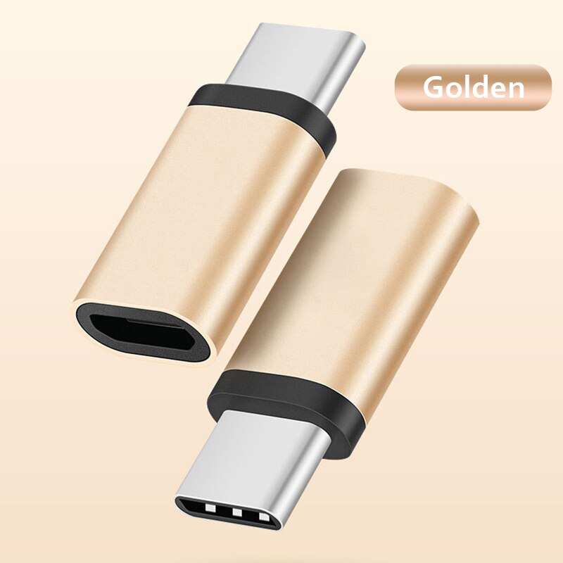 Type C-Adapter Smartphone Met Android Type C Naar Android Interface Connector Voor Xiaomi Samsung Huawei Tiny Kleine: Golden