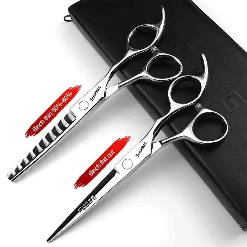 Cortapelos profesionales y auténticos, juego de corte de dientes planos, peluquería exclusiva con tijeras y cortapelos