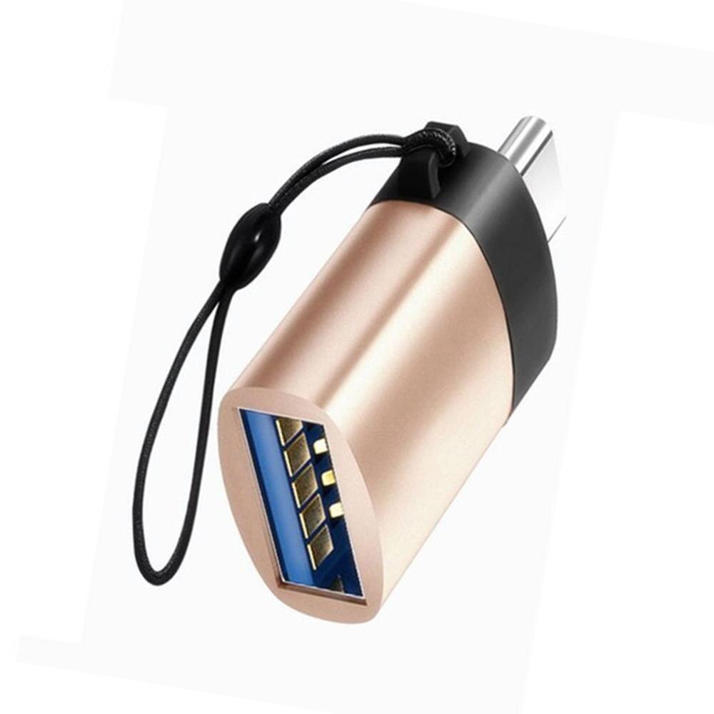 Usb C Adapter Type C/Micro Usb 3.0 Adapter Type-C Micro Adapter Otg Kabel Met Lijn anti-Verloren Usbc Otg Kabel Multi Gebruik: Type C Gold