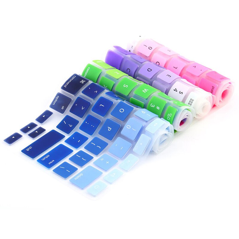 Regenbogen Silikon Tastatur fallen Abdeckung Haut Schutz für iMac Macbook Profi 13 "15" Abdeckung Schutz