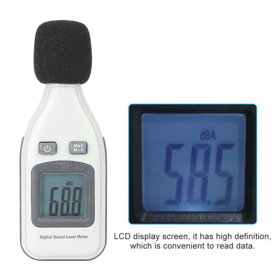 Decibel Meter Handheld LCD Digital Sound Level Tester 30-130dBA Tester Noise Measurement