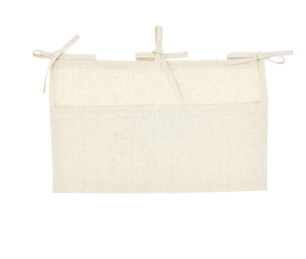 1 pçs algodão berço do bebê pendurado saco de armazenamento berço do bebê cama marca organizador brinquedo fralda bolso para cc cama: Beige