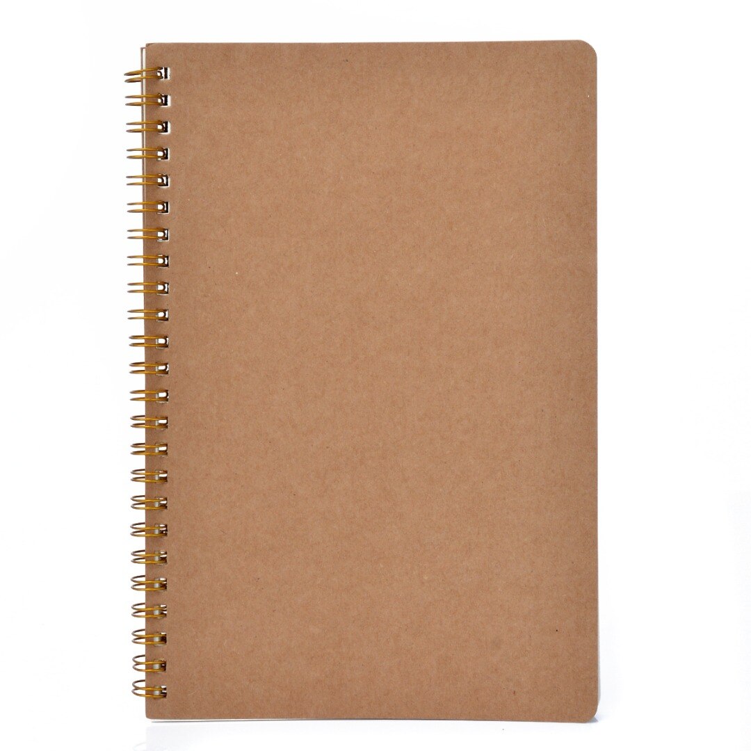 A5 Medium Dotted Grid Spiral Notebook Journal Cardboard Cover 100 Pages Durable Notepad for Diary Planning Activities Signing
