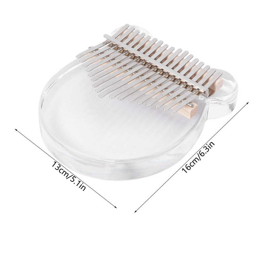 Mini Kalimba 17 Touches Acrylique Transparent Kit Avec Sac