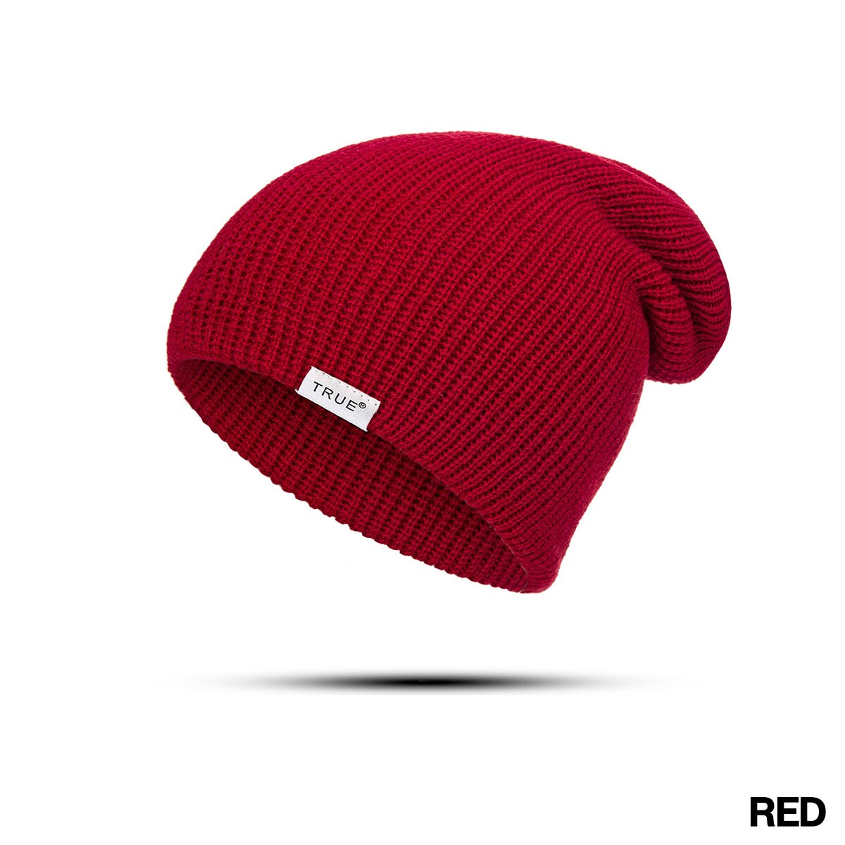 Urdiamond dames winter muts heren gebreide zachte muts effen kleur skullies mutsen warme jongens meisjes mutsen letter muts gorro: Rood
