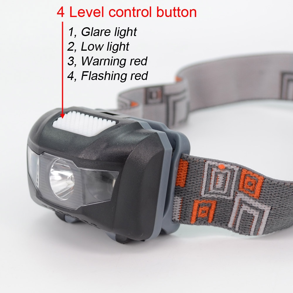 Fishing Led Head Light Glare and Low Light Head Lamp Night Fishing Tool with Warning Red Light Headlight Headlamp