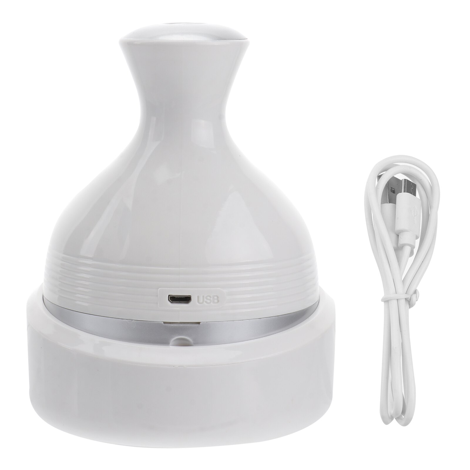 Masseur électrique pour animal de compagnie, appareil de massage à rotation automatique et omnidirectionnel, avec chargeur USB, amusant pour chien et chat (blanc)