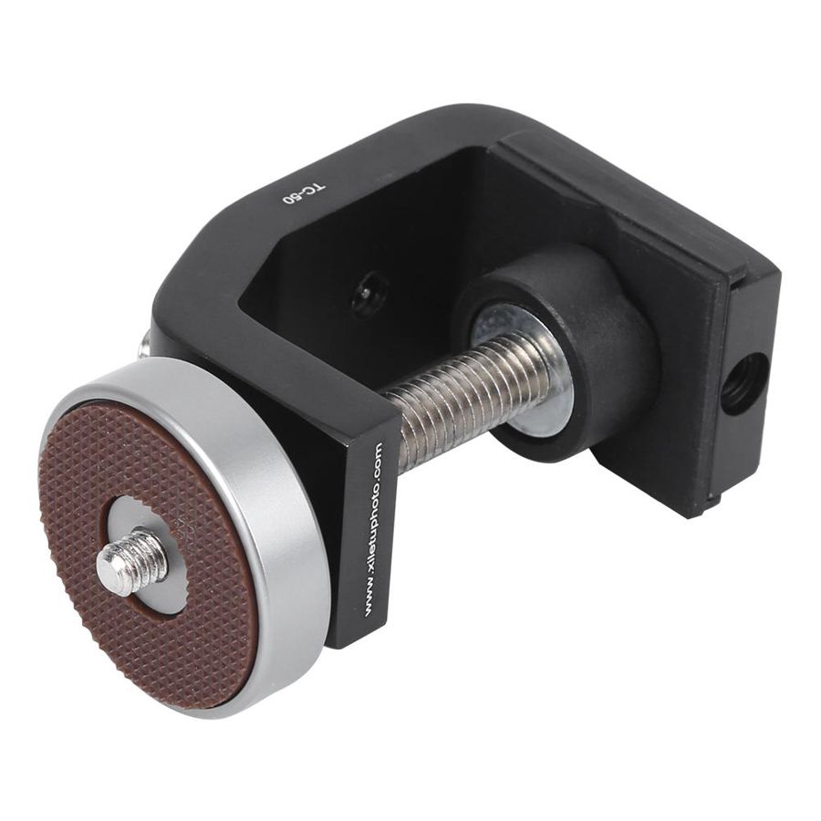 Clip de aleación de aluminio negro para fotografía, abrazadera Universal de 1/4 pulgadas con interfaz de tornillo C para foto, Clip estable para equipo fotográfico