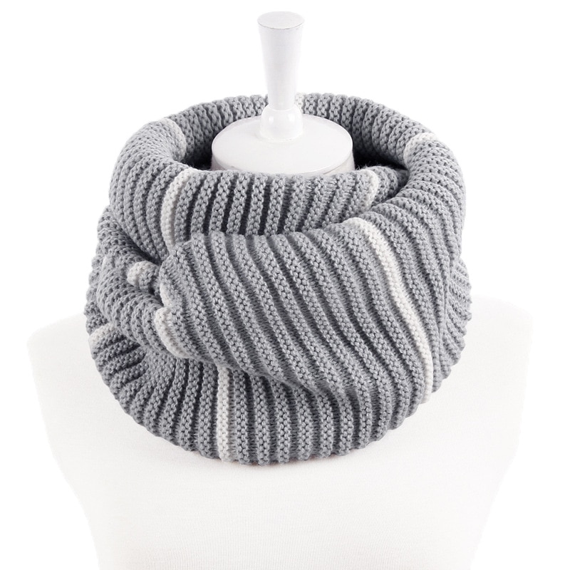 Écharpe Snood en cachemire pour hommes et femmes, écharpe d'hiver, tricoté pour l'infini, anneau rond, couleur unie, pour couple