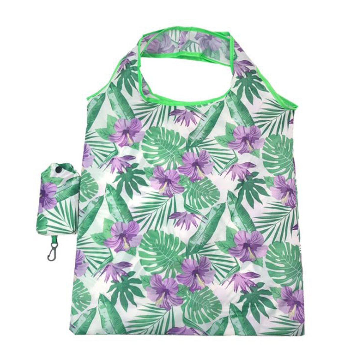 Shopping Bag Floral Print Reusable Foldable High Capacity Portable Eco-friendly Storage Bag