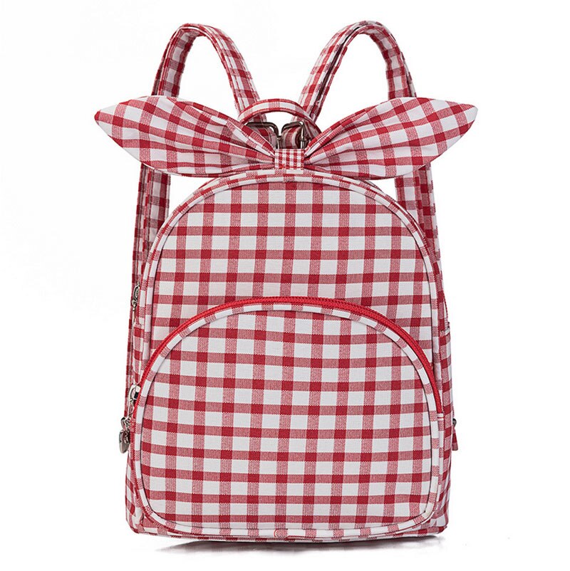 Kinderen Rugzak Plaid Strik Kids Tas Schattige Mode Kleuterschool School Rugzakken Voor Jongen Meisje Mini Schooltassen: Rood