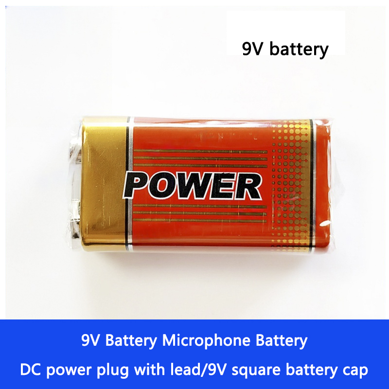 Conector de interfaz de botón de batería de 9V/con enchufe de alimentación CC de cable/tapa de batería cuadrada de 9V