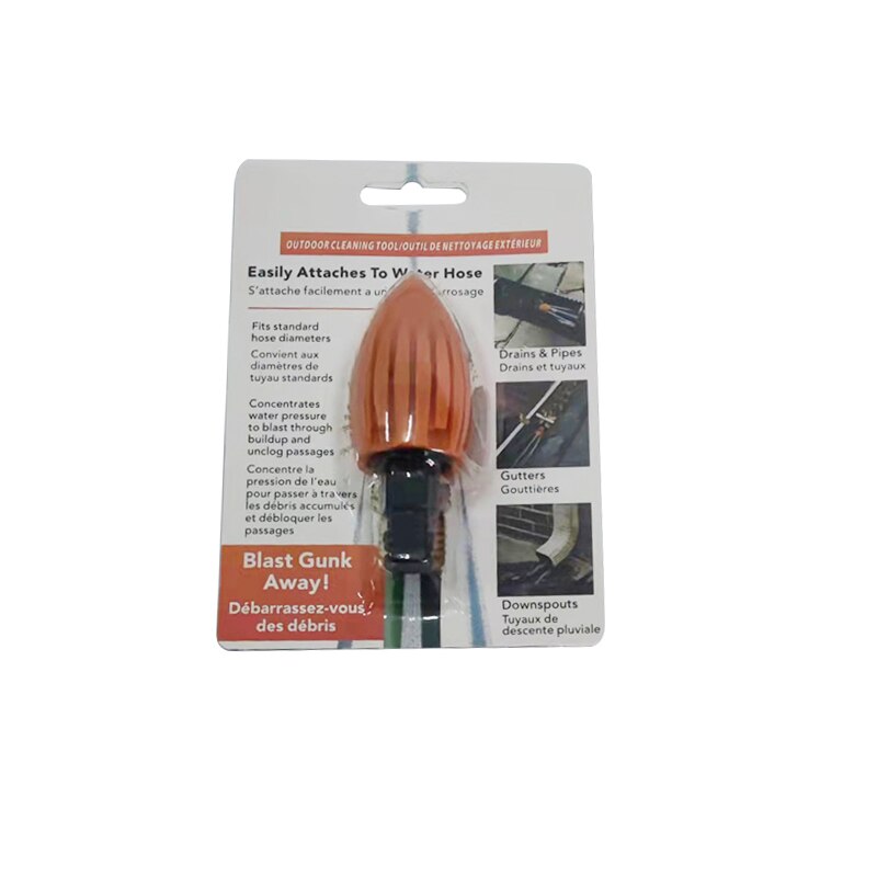 Water Rocket Huis Afvoerpijp Flusher Gutter Riool Schoonmaken Tool Tuin Flusher Mondstuk Riool Reiniging Flusher Thuis Schoonmaken Tool: Oranje